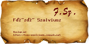 Főző Szalviusz névjegykártya